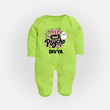 Cute But Psycho Personalized Full Body Suit - LIME GREEN - New Born (Chest 7.5")