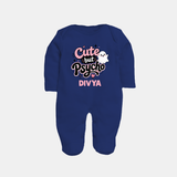 Cute But Psycho Personalized Full Body Suit - NAVY BLUE - New Born (Chest 7.5")