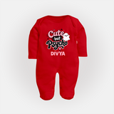 Cute But Psycho Personalized Full Body Suit - RED - New Born (Chest 7.5")