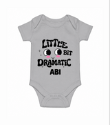 Little Bit Dramatic Personalized Romper - GREY - New Born (Chest 14")