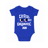 Little Bit Dramatic Personalized Romper - COBALT BLUE - New Born (Chest 14")