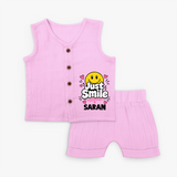 Just Smile Personalized Jabla Set - BABY PINK - 0 - 3 Months Old (Chest 9.8")