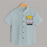 Just Smile Personalized Shirt - ARCTIC BLUE - 0 - 6 Months Old (Chest 23")