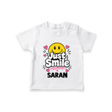 Just Smile Personalized TShirt - WHITE - 0-5 Months Old (Chest 17")