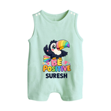Be Positive Personalized Button Romper - MINT GREEN - New Born (Chest 18")