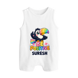 Be Positive Personalized Button Romper - WHITE - New Born (Chest 18")