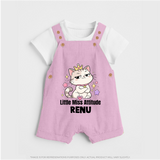 Little Miss Attitude Personalized Dungaree - BABY PINK - 0 - 5 Months Old (Chest 18")