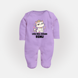 Little Miss Attitude Personalized Full Body Suit - LILAC - New Born (Chest 7.5")