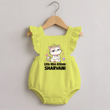 Little Miss Attitude Personalized Romper Frock - PASTEL YELLOW - 0 - 3 Months Old (Chest 19")