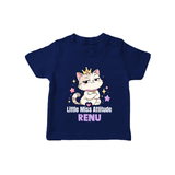 Little Miss Attitude Personalized TShirt - NAVY BLUE - 0-5 Months Old (Chest 17")