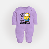 Oops! I Did It Again Personalized Full Body Suit - LILAC - New Born (Chest 7.5")