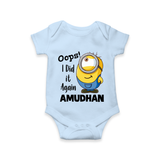 Oops! I Did It Again Personalized Romper - BABY BLUE - New Born (Chest 14")