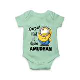 Oops! I Did It Again Personalized Romper - MINT GREEN - New Born (Chest 14")