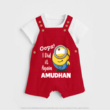 Oops! I Did It Again Personalized Dungaree - RED - 0 - 5 Months Old (Chest 18")