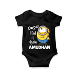 Oops! I Did It Again Personalized Romper - BLACK - New Born (Chest 14")