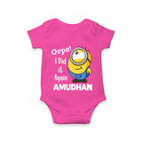 Oops! I Did It Again Personalized Romper - HOT PINK - New Born (Chest 14")