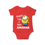 Oops! I Did It Again Personalized Romper - RED - New Born (Chest 14")