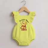 Too Cute To Blame Personalized Romper Frock - PASTEL YELLOW - 0 - 3 Months Old (Chest 19")