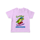 Certified Troublemaker Personalized TShirt - LILAC - 0-5 Months Old (Chest 17")