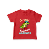Certified Troublemaker Personalized TShirt - RED - 0-5 Months Old (Chest 17")