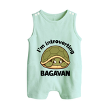 I'm Introverting Personalized Button Romper - MINT GREEN - New Born (Chest 18")