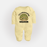 I'm Introverting Personalized Full Body Suit - PASTEL YELLOW - New Born (Chest 7.5")