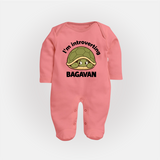 I'm Introverting Personalized Full Body Suit - PEACH - New Born (Chest 7.5")