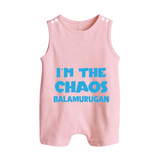 I'm The Chaos Personalized Button Romper - BABY PINK - New Born (Chest 18")