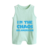 I'm The Chaos Personalized Button Romper - MINT GREEN - New Born (Chest 18")