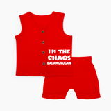 I'm The Chaos Personalized Jabla Set - RED - 0 - 3 Months Old (Chest 9.8")
