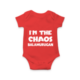 I'm The Chaos Personalized Romper - RED - New Born (Chest 14")