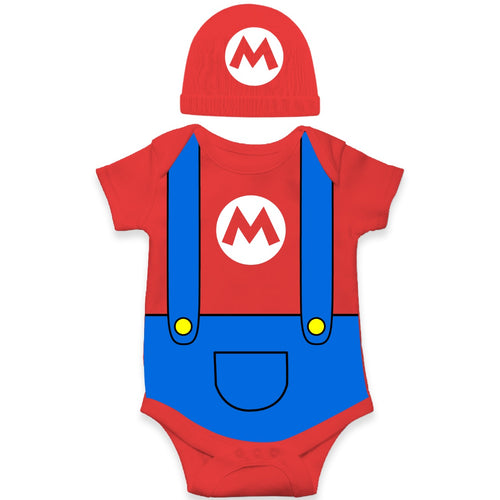Adorable Go Go Guy Inspired Baby Romper with Matching Red Cap