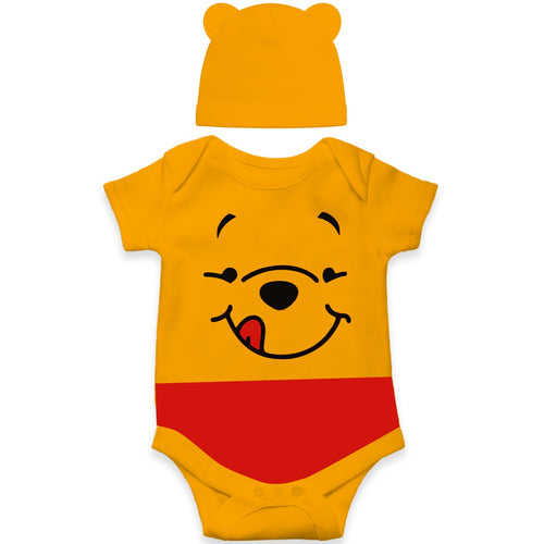 Sweet Honey Hugger | Baby Romper with Bear Ear Cap