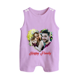 Happy Family Romper suit/Sleeveless Romper | Personalized Family Romper suit/Sleeveless Romper for Kids - LILAC - 0 - 5 Months Old (Chest 18")