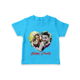 Happy Family T-shirt | Personalized Family T-shirt for Kids - SKY BLUE - 0-5 Months Old (Chest 17")