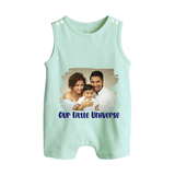 Our Little Universe Romper suit/Sleeveless Romper | Custom Family Romper suit/Sleeveless Romper Celebrating Your Little World - MINT GREEN - 0 - 5 Months Old (Chest 18")