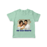 Our Little Universe T-shirt | Custom Family T-shirt Celebrating Your Little World - MINT GREEN - 0-5 Months Old (Chest 17")