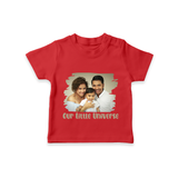 Our Little Universe T-shirt | Custom Family T-shirt Celebrating Your Little World - RED - 0-5 Months Old (Chest 17")