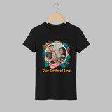 Our Circle of Love Adult Tshirt | Personalized Family Adult Tshirt for Bonded Families - BLACK - S (Chest 19")