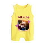 Built on Hugs Romper suit/Sleeveless Romper | Custom Family Romper suit/Sleeveless Romper for Love and Warmth - PASTEL YELLOW - 0 - 5 Months Old (Chest 18")