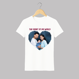 The Heart of My World Adult Tshirt | Custom Family Adult Tshirt for Loved Ones - WHITE - S (Chest 19")