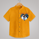 The Heart of My World Shirt | Custom Family Shirt for Loved Ones - CHROME YELLOW - 0 - 6 Months Old (Chest 23")