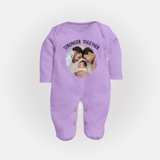 Stronger Together Sleep suit/full sleeve body suit | Custom Family Sleep suit/full sleeve body suit Celebrating Family Bonds - LILAC - New Born (Chest 7.5")