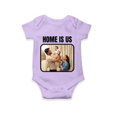 Home is Us Romper/Onesie | Custom Family Romper/Onesie for Family Pride - LILAC - New Born (Chest 14")
