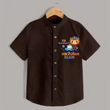 Future Police Officer Shirt | Custom Printed Name Shirt - CHOCOLATE BROWN - 0 - 6 Months Old (Chest 23")