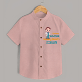 Future Doctor Shirt | Personalized Name Baby Shirt - PEACH - 0 - 6 Months Old (Chest 23")