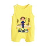 Future Farmer Romper Suit | Profession-Themed Name Romper Suit - PASTEL YELLOW - 0 - 5 Months Old (Chest 18")