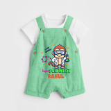 Future Scientist Dungaree Set | Cute Baby Dungaree Set with Name - GREEN - 0 - 5 Months Old (Chest 18")