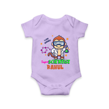 Future Scientist Romper / Onesie | Cute Baby Romper / Onesie with Name - LILAC - New Born (Chest 14")