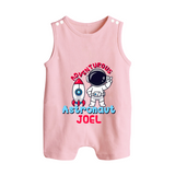 Future Astronaut Romper Suit | Personalized Romper Suit for Babies - BABY PINK - 0 - 5 Months Old (Chest 18")